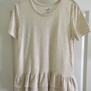 Francesca’s Off White Peplum Top Size Small NWOT